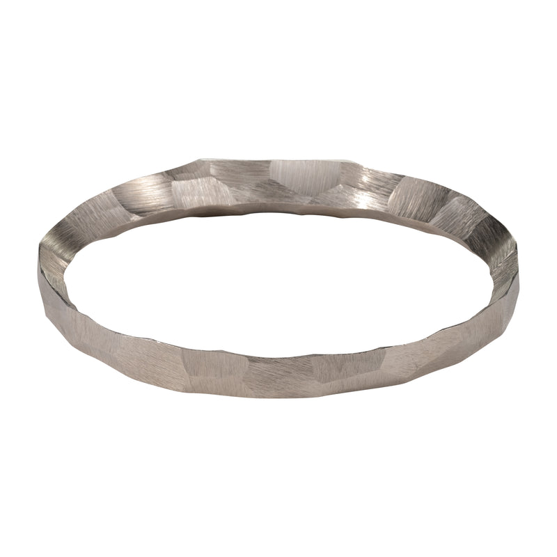 METAL, S/2, 14/17 HAMMERED DECORATIVE RINGS, SLVR