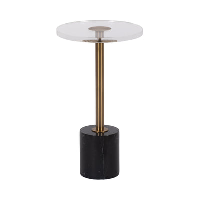 21 ELISIA ACRYLIC AND MARBLE ACCENT TABLE