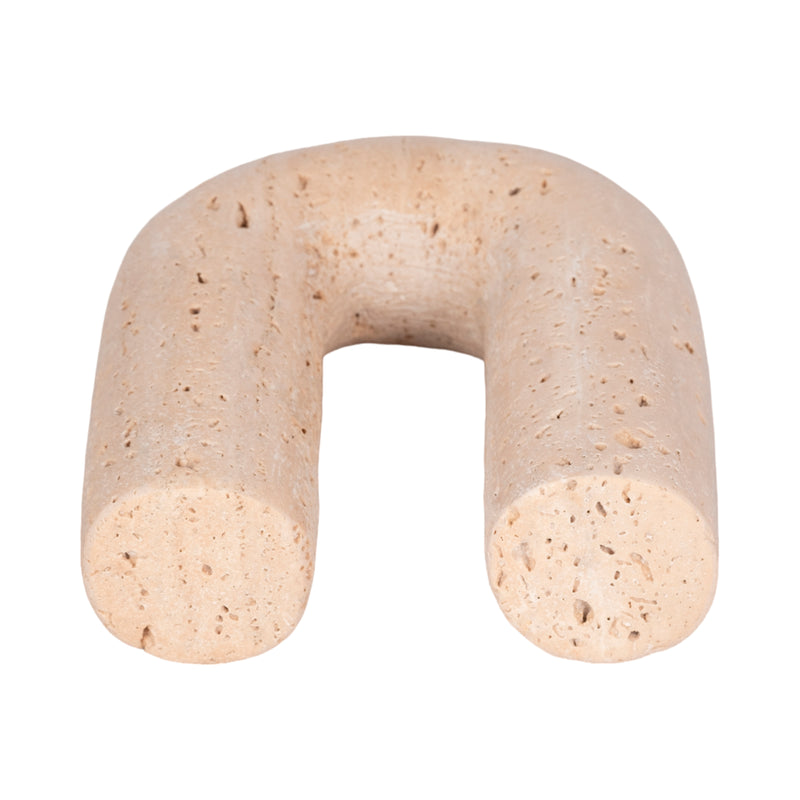 6 Rounded Travertine Arch Object, Tan