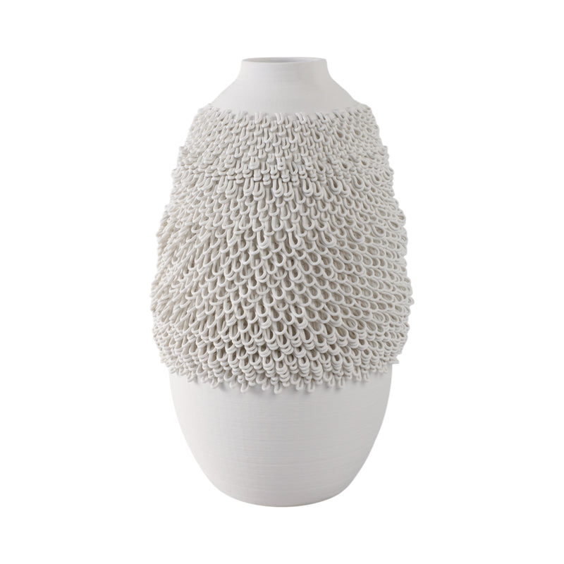 14 Arroyo Medium 3d Printed Porcelain Vase, Ivory