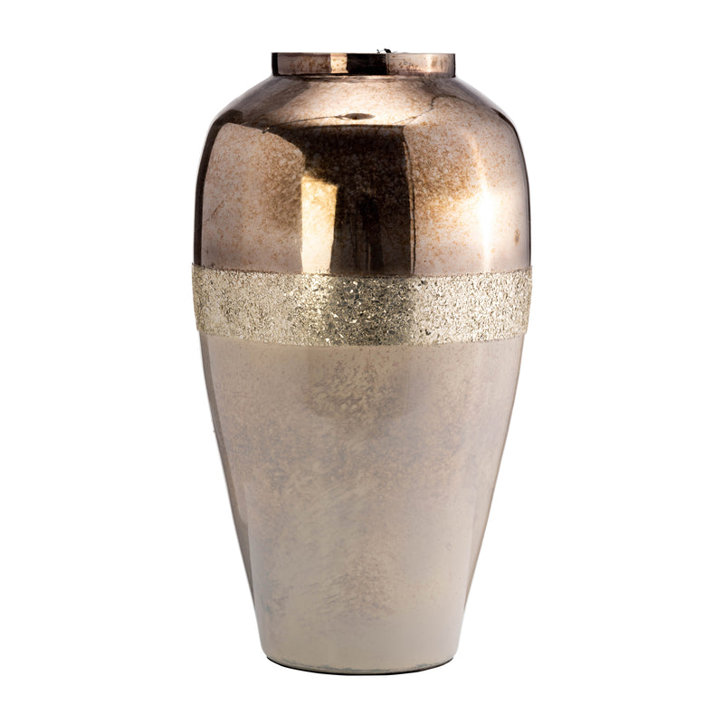 GLASS, 20 METALLIC VASE, CHAMPAGNE