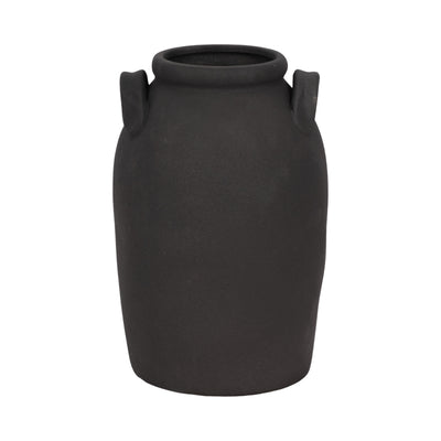 8 Rough Finish Jug With Handles, Black