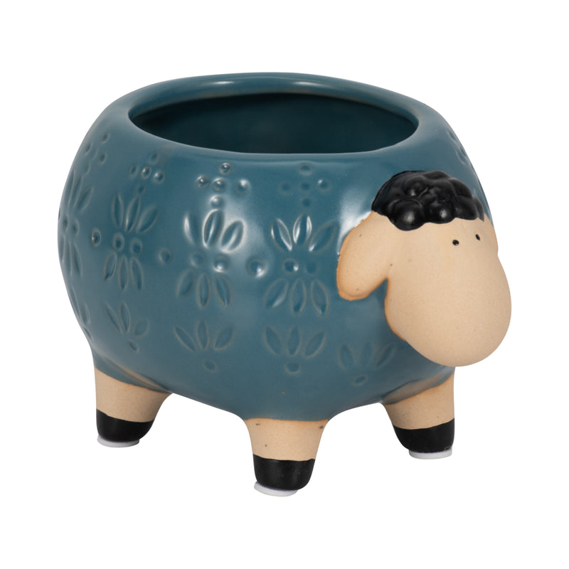 6 Sheep Planter, Blue