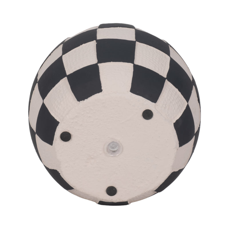 7 Checkerboard Rounded Planter, Black/white