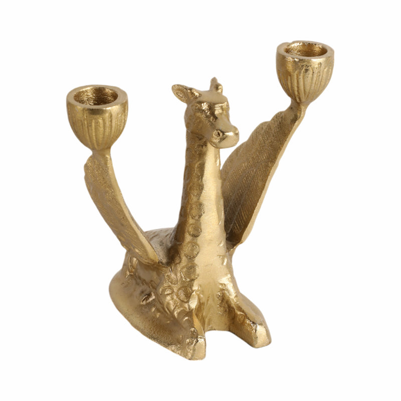 Metal, 6 Giraffe W/ Wings 2 Taper Candle Holder,