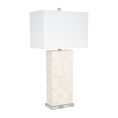 Ceramic 31'' Textured Table Lamp, White