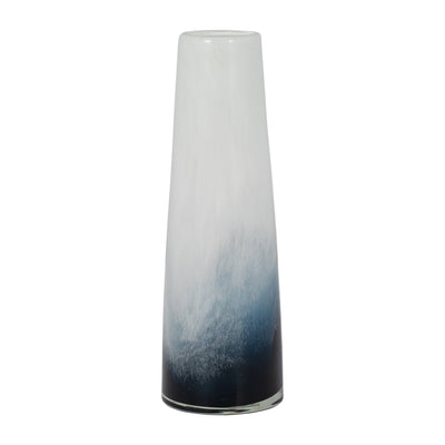 GLASS, 15 BLUE WATERS VASE, BLUE/WHITE