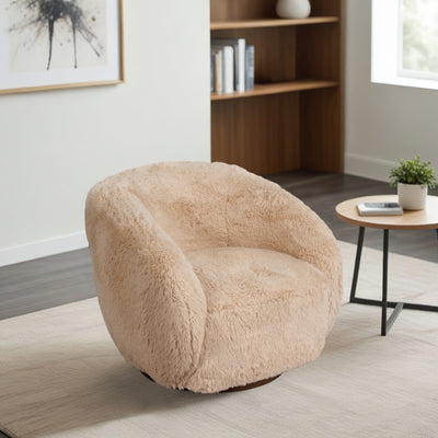 Roundback Swivel Chair, Sand