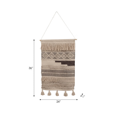 36 WOVEN NATURAL WALL HANGING