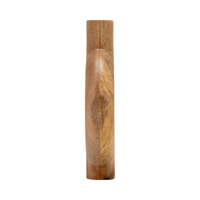 WOOD, 12H DONUT SHAPED VASE, BROWN