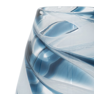 GLASS, 17 SWIRL VASE, BLUE