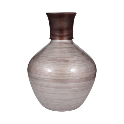 GLASS, 22 WOODEN TOP VASE, BLUSH