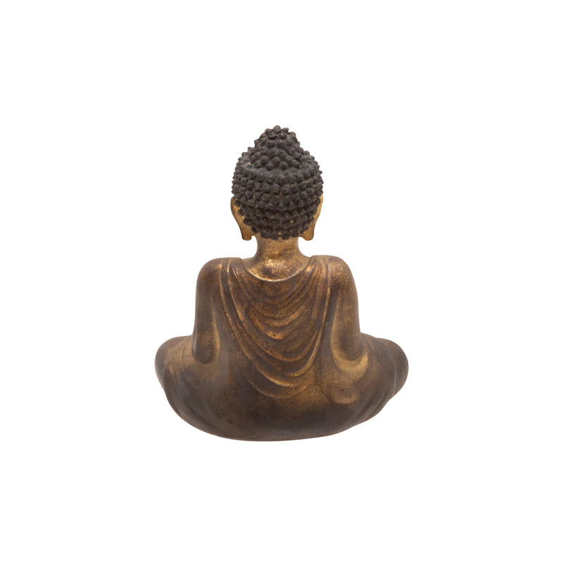 Resin Sitting Buddha Tealight, Copper