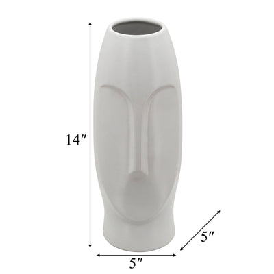 14H FACE VASE, WHITE