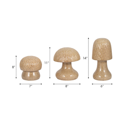 S/3 8/11/14 Cassoria Ceramic Mushrooms