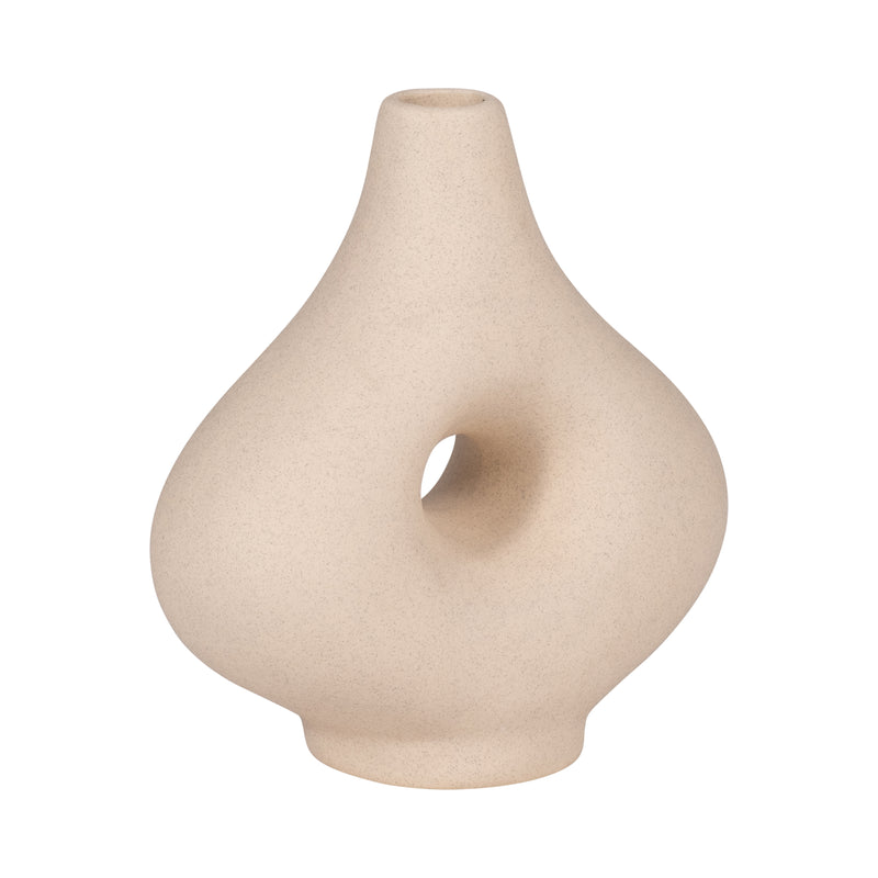 CER, 7 SHORT OPEN CUT-OUT NOMAD VASE, IVORY