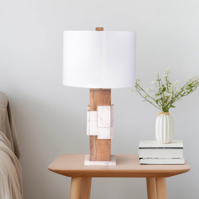 Marble, 18h Table Lamp, White