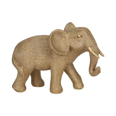 RESIN, 8 ELEPHANT DECO, GOLD