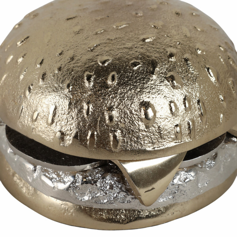 5x5 Mixed Metal Cheeseburger, Silver/gold