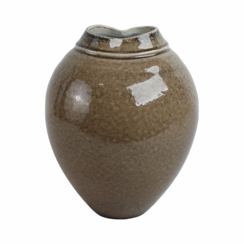 11 Callen Wide Porcelain Vase, Brown