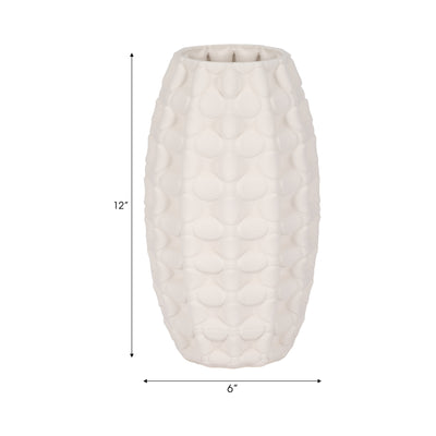 12 ALEXANDER 3D PRINTED VASE, IVORY/BEIGE