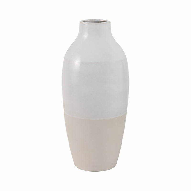 CLAY, 19 2-TONE REACTIVE VASE, IVORY