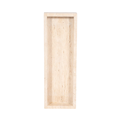 18 Travertine Rectangular Tray, Tan