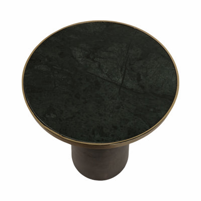 20 Metal Accent Table Green Marble Top, Multi