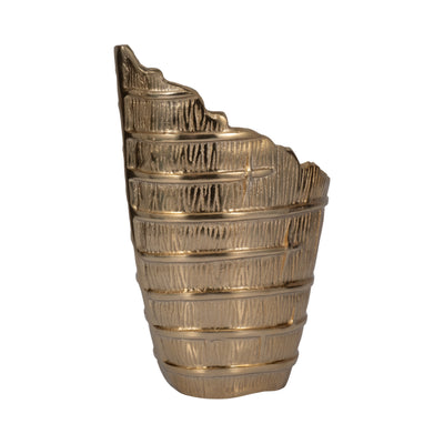 Metal, 14 Aztec Small Vase, Gold