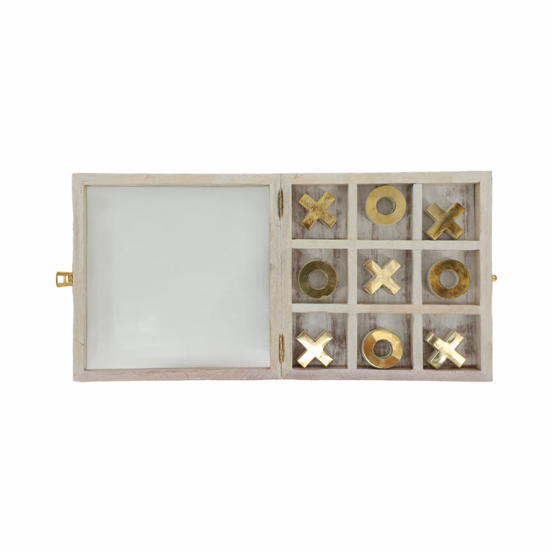 WOOD 8X8 TIC TAC TOE, WHITE