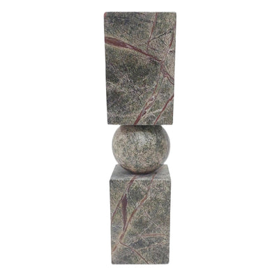 12x3 Chunky Marble Taper Holder, Forest Green