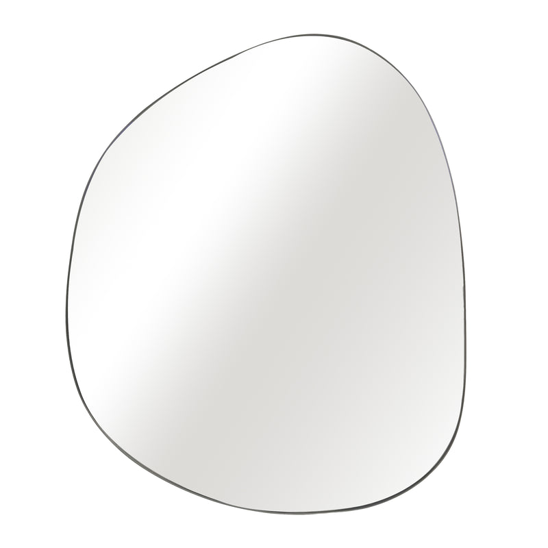 30x35 Irregular Round Mirror, Black