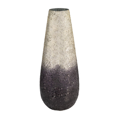 18 CRACKLED VASE, PLUM OMBRE