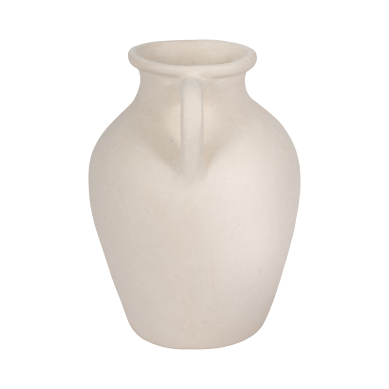 12 Vase With Handles, Paper Mache, Ivory