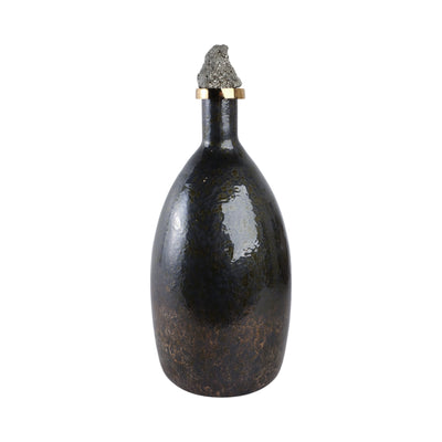 20 Arielle Large Pyrite Stone And Glass Bottle