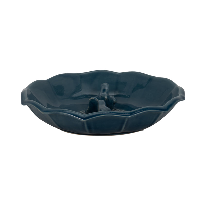 11 Flower Bird Bath, Blue