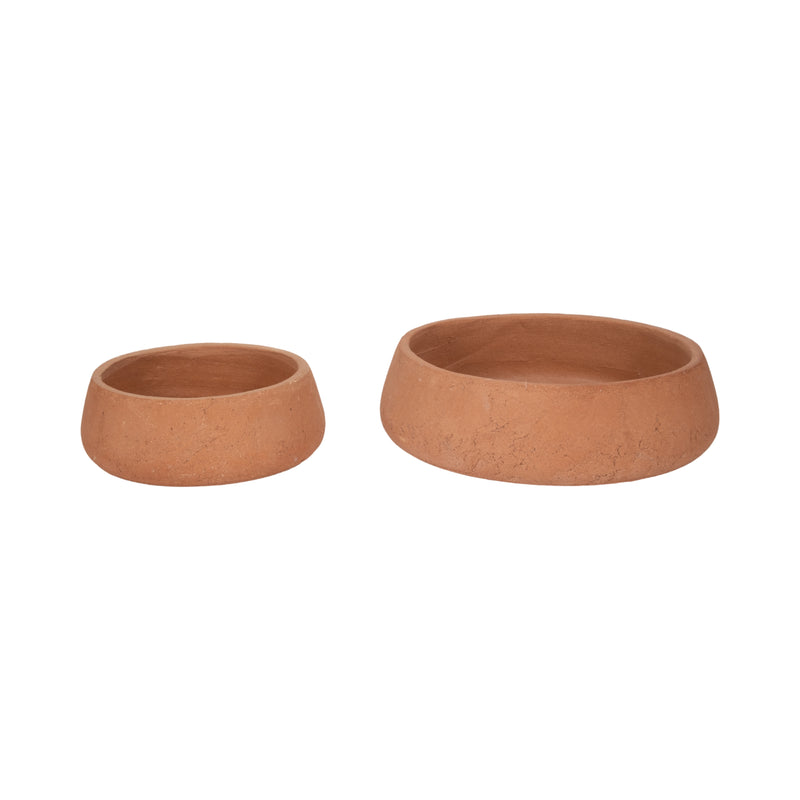 S/2 10/14 Terracotta Bowls, Natural