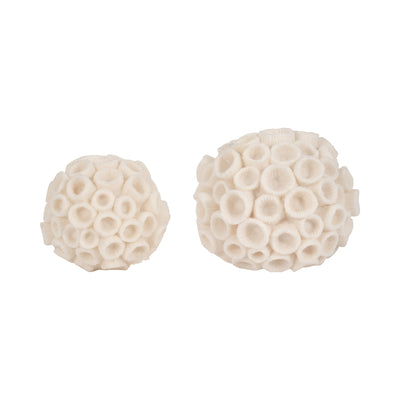 7 Round Coral Orb, Ivory