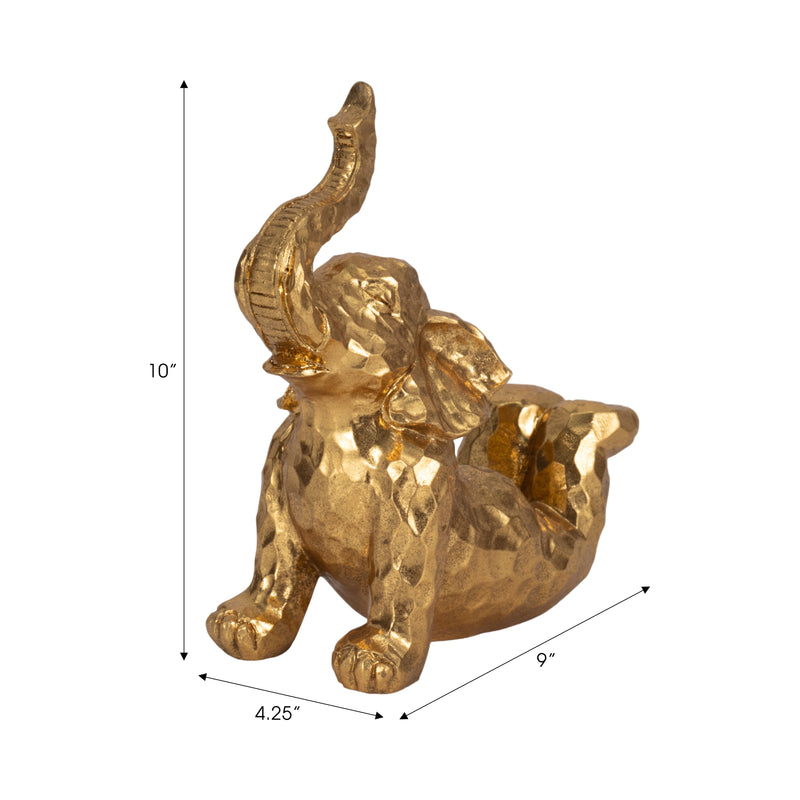 10 Yoga Elephant, Gold