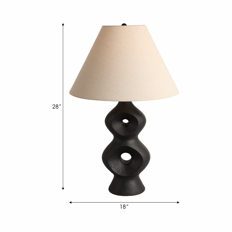 28 Open Cut-out 8 Table Lamp, Black/tan