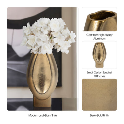 10 Nadia Metal Oval Vase, Gold