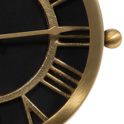 METAL TABLE CLOCK 6.5'' GOLD BLACK