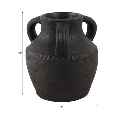 Terracotta, 10 Triple Handle Jug, Black