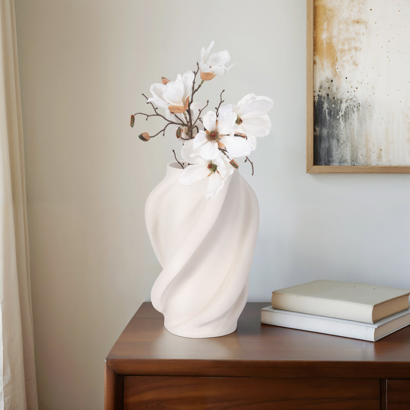 15 MURANO 3D PRINTED LARGE VASE, WHITE