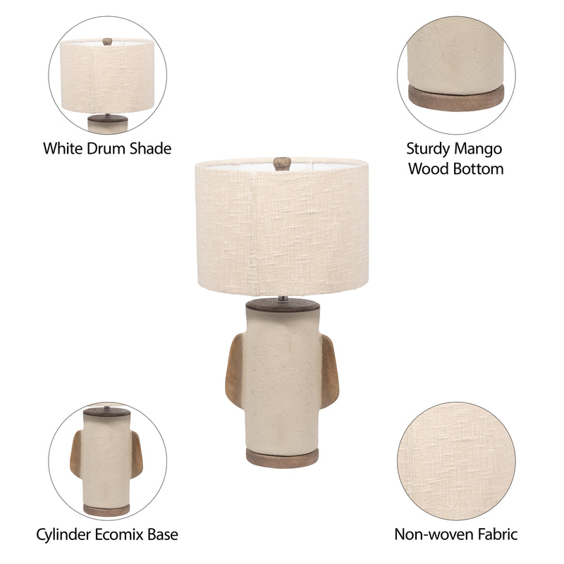 Ecomix, 24 Organic Table Lamp, Ivory