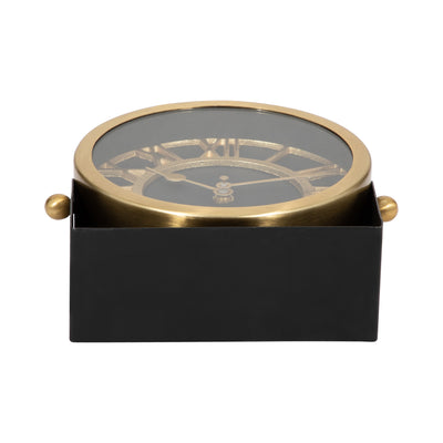 METAL TABLE CLOCK 6.5'' GOLD BLACK