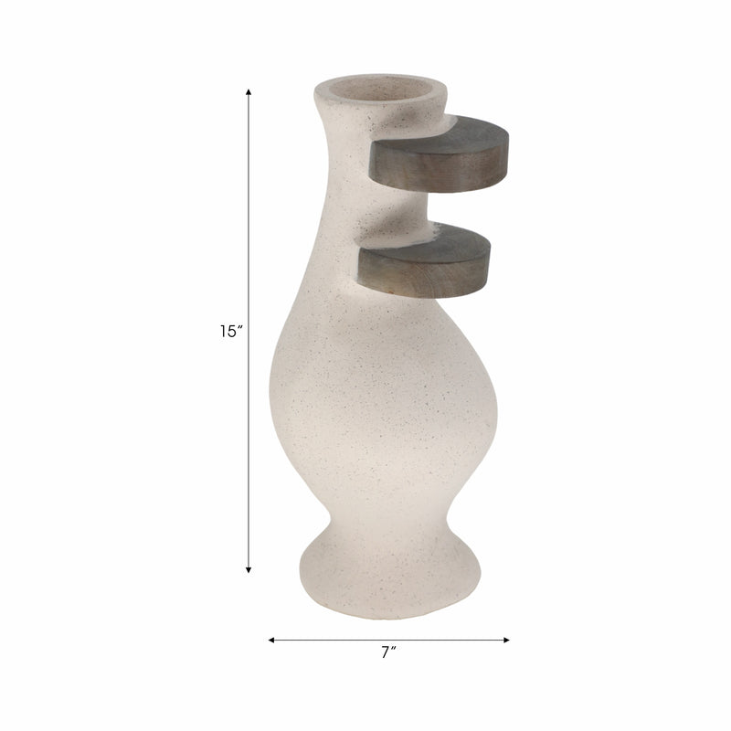 Ecomix, 15 Abstract Vase, Ivory