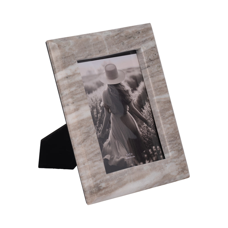 5x7 Curved Marble Photo Frame, Mocha