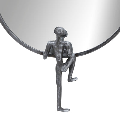 METAL, 24H, MIRROR WITH MAN DECO, BLACK