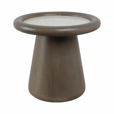 20 Aleena Wood And Marble Accent Table, Brwn